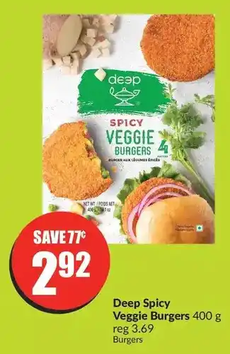 FreshCo Deep spicy veggie burgers offer