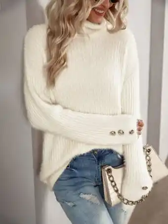 SheIn Shein frenchy turtleneck drop shoulder sweater offer