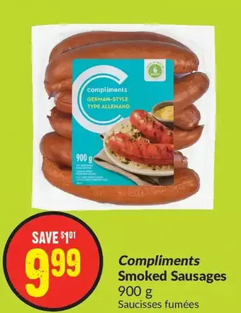 FreshCo Compliments smoked sausages offer