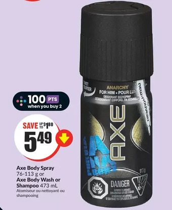 FreshCo Axe body spray or axe body wash or shampoo offer