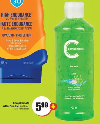 FreshCo Compliments after sun gel offer