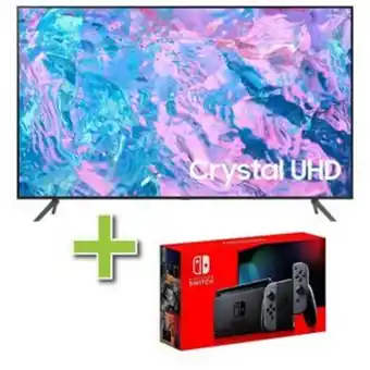 Aaron's 75 samsung cu7000 4k crystal ultra hd smart tv & nintendo switch 32gb offer