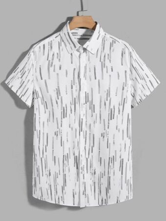 SheIn Shein men allover print button front shirt offer