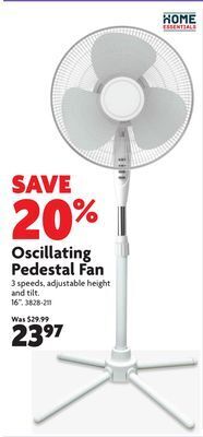 Home Hardware 16 oscillating pedestal fan offer