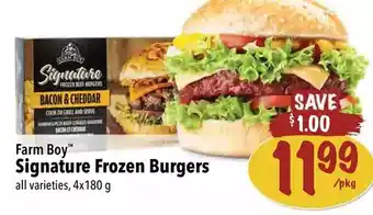 Farm Boy Farm boy signature frozen burgers offer