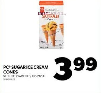 Real Canadian Superstore PC® SUGAR ICE CREAM CONES 135-205 G offer