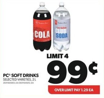 Real Canadian Superstore PC SOFT DRINKS 2 L offer