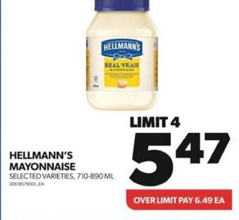 Real Canadian Superstore HELLMANN'S MAYONNAISE 710-890 ML offer