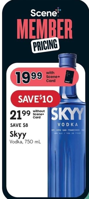 Sobeys Skyy Vodka, 750 mL offer