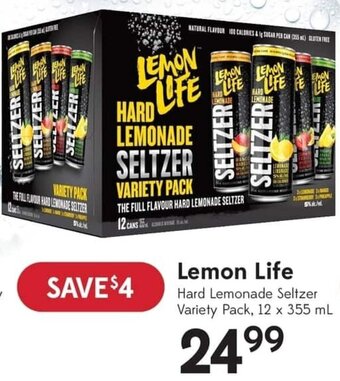 Sobeys Lemon Life Hard Lemonade Seltzer Variety Pack, 12 x 355 mL offer