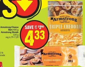 FreshCo Armstrong Cheese Bars 400 g Armstrong Shreds 320 g offer