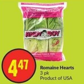 FreshCo Romaine Hearts 3 pk Product of USA offer