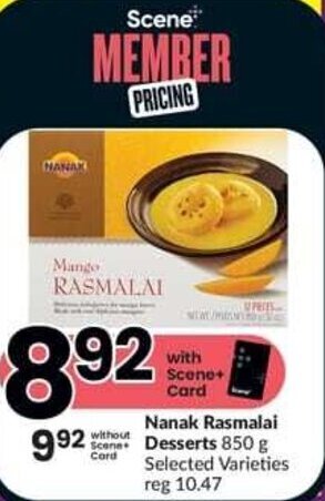 FreshCo Nanak Rasmalai Desserts 850 g offer