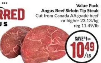 FreshCo Value Pack Angus Beef Sirloin Tip Steak offer