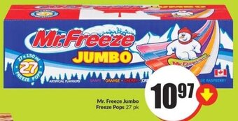 FreshCo Mr. Freeze Jumbo Freeze Pops 27 pk offer