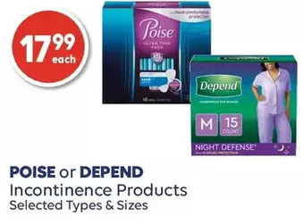 Wellwise by Shoppers Poise or depend incontinence products offer