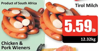 Starsky Chicken & pork wieners offer