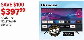 2001 Audio Video Hisense 4k ultra hd vidaa tv offer