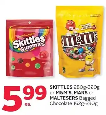 Rexall Skittles or m&m's, mars or maltesers bagged chocolate offer