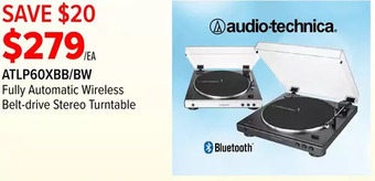 2001 Audio Video Audio-technica fully automatic wireless belt-drive stereo turntable offer