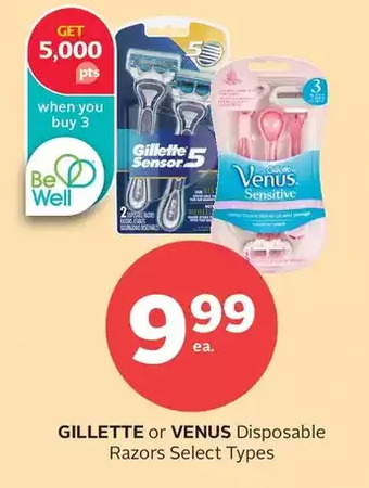 Rexall Gillette or venus disposable razors offer