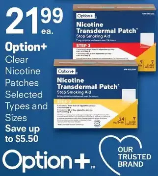 Guardian Pharmacy Option+ clear nicotine patches offer