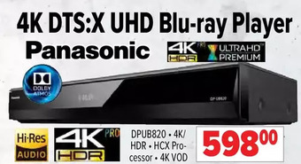 2001 Audio Video Panasonic 4k dts:x uhd blu-ray player offer