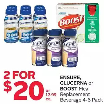 Rexall Ensure, glucerna or boost meal replacement beverage offer