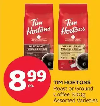 Rexall Tim hortons roast or ground coffee offer