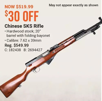 Cabela's Chinese sks rifle offer