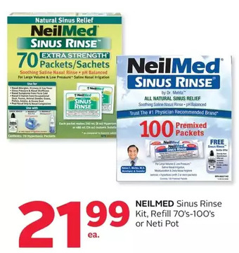 Rexall Neilmed sinus rinse kit, refill or neti pot offer