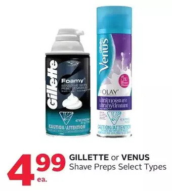 Rexall Gillette or venus shave preps offer