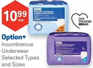 Guardian Pharmacy Option+ incontinence underwear offer