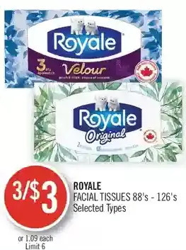 Shoppers Drug Mart Royale facial tissues offer
