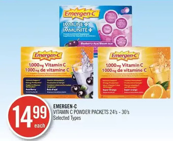 Shoppers Drug Mart Emergen-c vitamin c powder packets offer