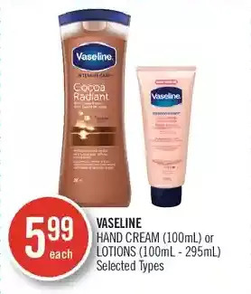 Shoppers Drug Mart Vaseline hand cream or lotions offer