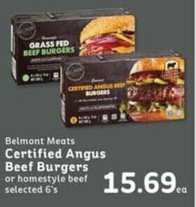 IGA Belmont Meats Certified Angus Beef Burgers offer