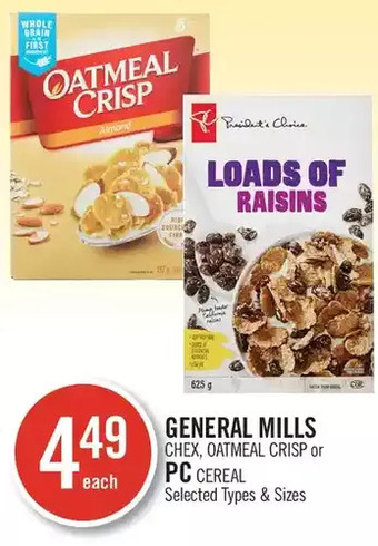Shoppers Drug Mart General mills chex, oatmeal crisp or pc cereal offer