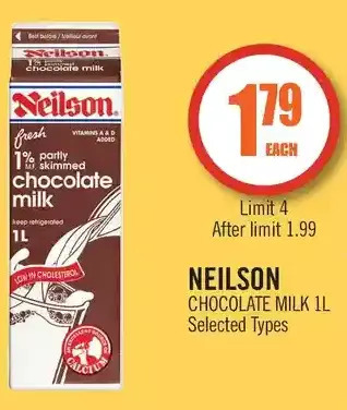 Shoppers Drug Mart Neilson chocolate milk 1l offer