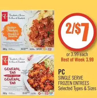 Shoppers Drug Mart Pc single serve frozen entrees offer