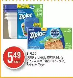Shoppers Drug Mart Ziploc food storage containers or bags offer
