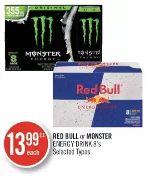 Shoppers Drug Mart Red bull or monster energy drink offer