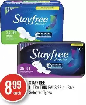 Shoppers Drug Mart Stayfree ultra thin pads offer