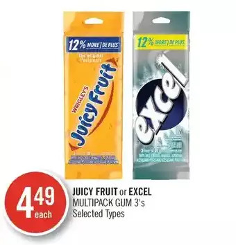 Shoppers Drug Mart Juicy fruit or excel multipack gum offer