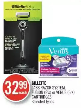 Shoppers Drug Mart Gillette labs razor system, fusion or venus cartridges offer