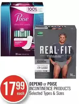 Shoppers Drug Mart Depend or poise incontinence products offer