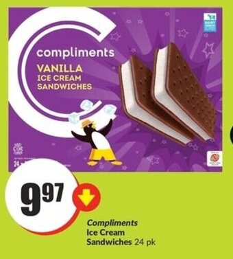 FreshCo Compliments Ice Cream Sandwiches 24 pk offer