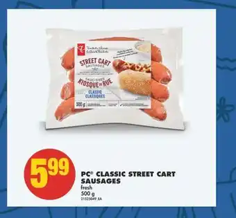 No Frills Pc® classic street cart sausages, 500 g offer