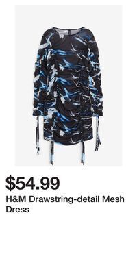 H&M Drawstring-detail mesh dress offer