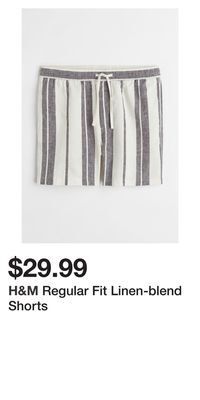 H&M Regular fit linen-blend shorts offer